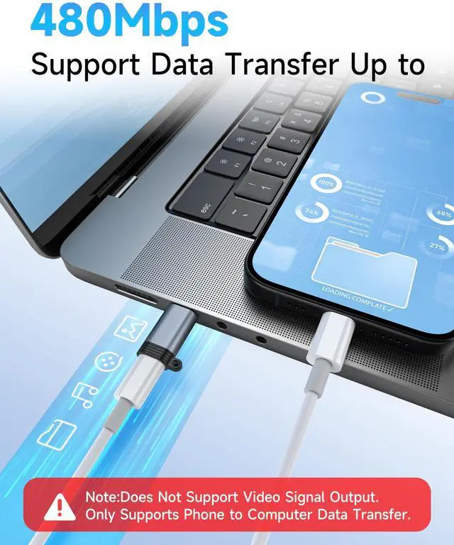 Alt view image 4 of 6 - 4 Pack Lightning to USB C Adapter for iPhone 17 Air 16 16e 15 Pro Max Plus, iPad, Galaxy - NOT for Headphones/Microphone/OTG/iPencil, USB Type C to Lightning Adapter ONLY for Charging/Data Sync