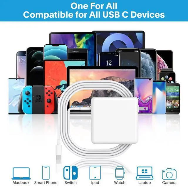 Alt view image 5 of 7 - Mac Book Pro Charger - 118W USB C Fast Charger Power Adapter Compatible with MacBook Pro/MacBook Air 16 15 14 13 Inch, M1 M2 M3 M4 M5, New iPad Pro and All USB C Device, Charge Cable 6.6ft