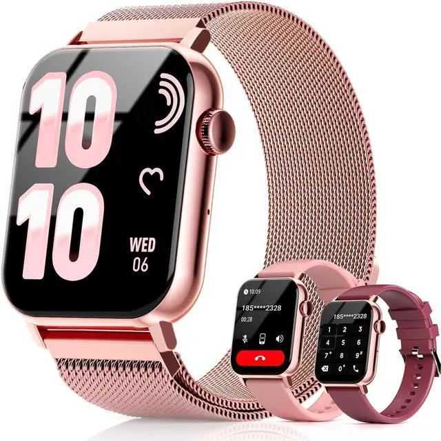 Main image of Smart Watches for Women, 1.83'' HD Fitness Tracker with Answer/Make Calls, Heart Rate/Sleep/SpO2 Monitor, 120+ Sport Modes, IP68 Waterproof, Compatible iPhone/Samsung/Android Rose Pink