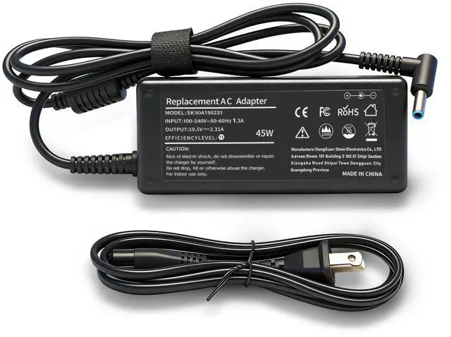 Main image of 45W Laptop Charger Replacement for HP Laptop Charger Elitebook x360 Pavilion Spectre Chromebook Envy Elite x2 Computer Travel Smart Blue Tip Power Adapter