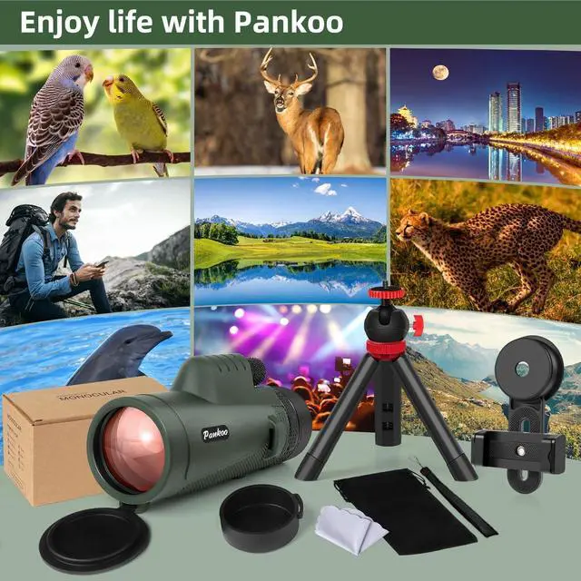 Alt view image 7 of 7 - 40X60 Monocular Telescope with Smartphone Holder & Upgraded Tripod, 2024 BAK4 Prism FMC Monoculars for Adults, HD Monocular Scope for Bird Watching Hiking Concert Camping Travelling