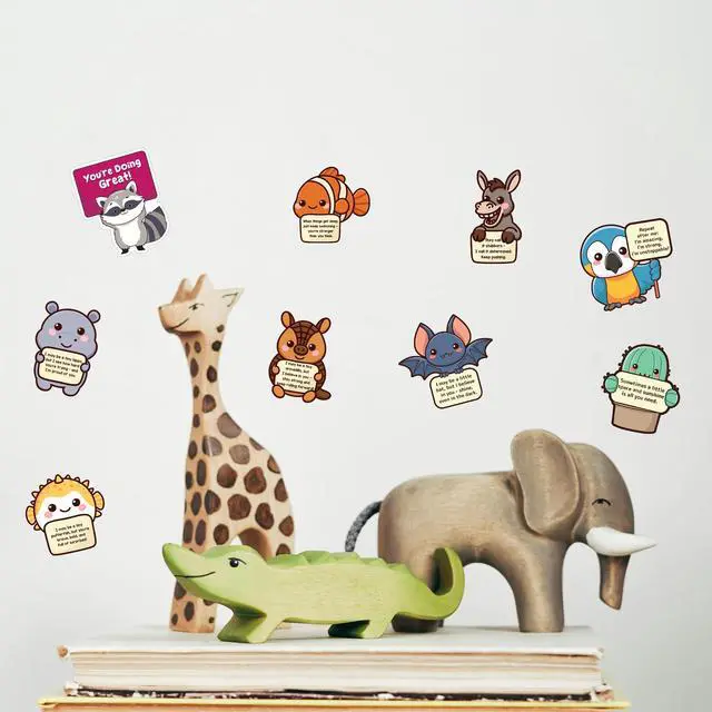 Alt view image 4 of 7 - 200PCS Emotional Support Animal Stickers by Affirmation Sticker Pack for Adults or Kids Cute Inspirational Buddies for Water Bottles, Laptops, Phones, Positive Quote Vinyl