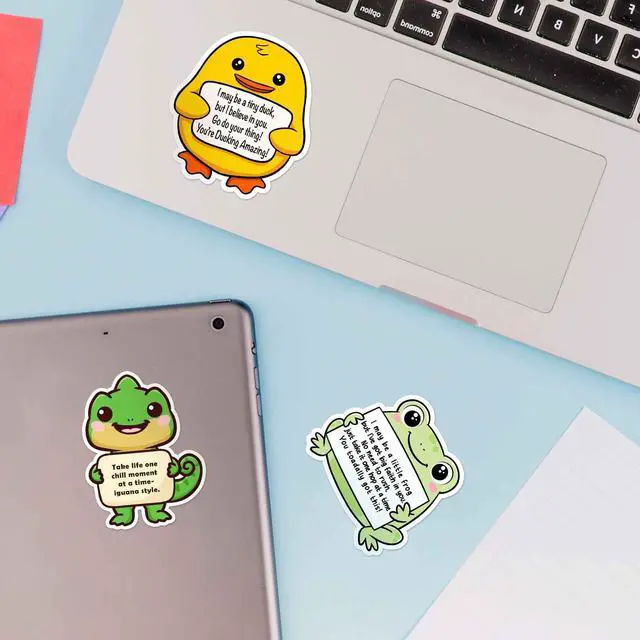 Alt view image 5 of 7 - 200PCS Emotional Support Animal Stickers by Affirmation Sticker Pack for Adults or Kids Cute Inspirational Buddies for Water Bottles, Laptops, Phones, Positive Quote Vinyl