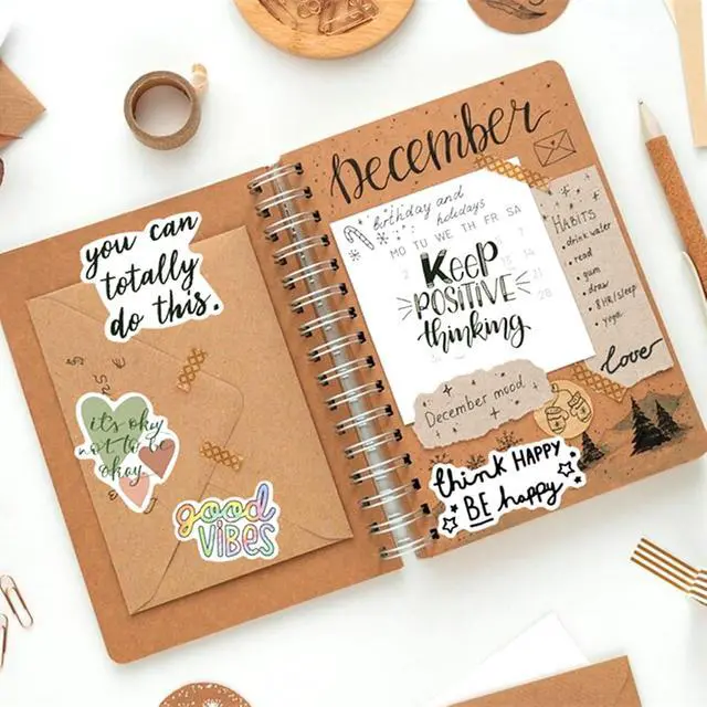 Alt view image 5 of 6 - 120pcs Inspirational Stickers for Office Supplies, Motivational Scrapbook Stickers for Journaling Supplies Vision Board Water Bottle Laptop, Inspirational Gifts for Women Teachers Adults