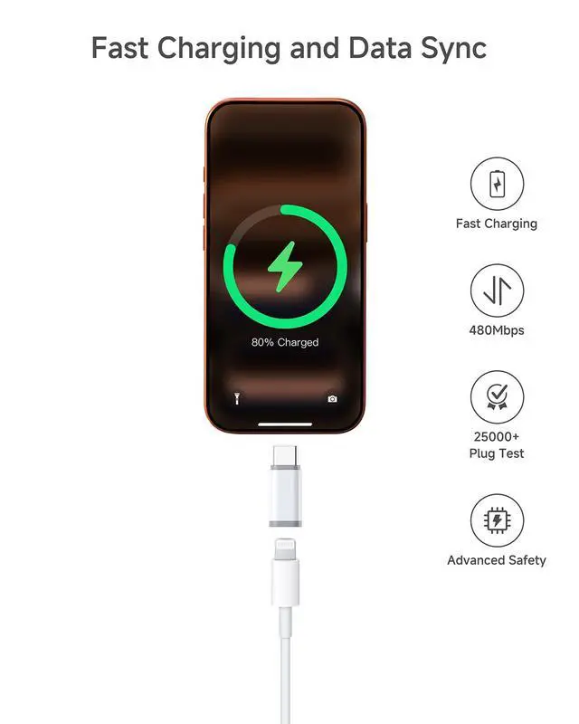 Alt view image 5 of 7 - 4 Pack Lightning to USB C Adapter for iPhone 17 Air 16 16e 15 Pro Max Plus, iPad, Galaxy - NOT for Headphones/Microphone/OTG/iPencil, USB Type C to Lightning Adapter ONLY for Charging/Data Sync