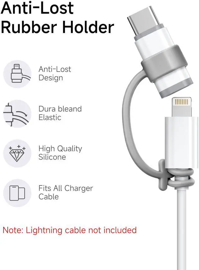Alt view image 7 of 7 - 4 Pack Lightning to USB C Adapter for iPhone 17 Air 16 16e 15 Pro Max Plus, iPad, Galaxy - NOT for Headphones/Microphone/OTG/iPencil, USB Type C to Lightning Adapter ONLY for Charging/Data Sync