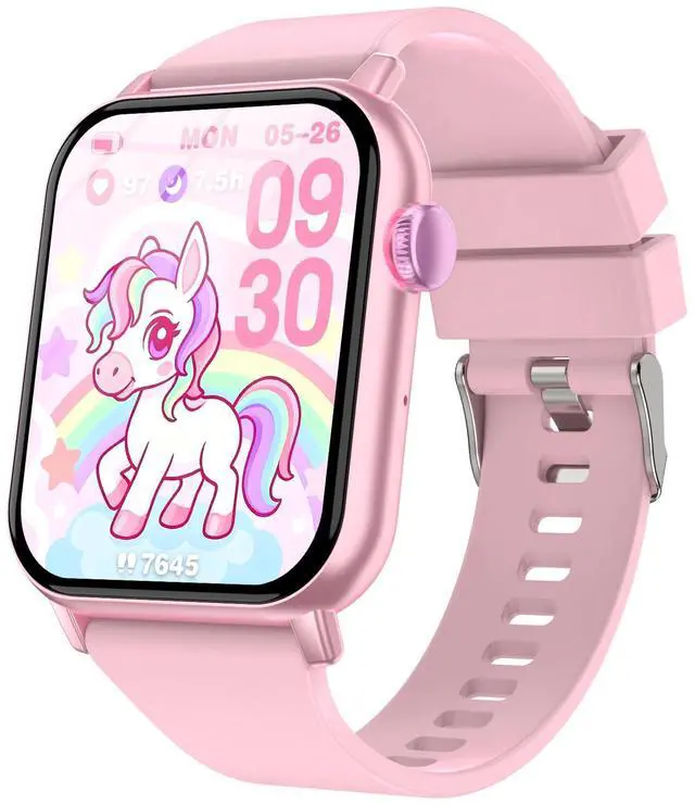 Main image of Smart Watch for Kids, 12 Puzzle Games HD Touch Screen Watches, Step Counter, Heart Rate and Sleep Monitor, Flashlight, 12/24 hr Educational Toys Birthday Gifts for Girls Ages 6-12 (Pink)