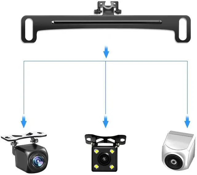 Alt view image 4 of 7 - Universal Car Rear View Camera License Plate Bracket, Upgraded Full Stainless Steel Backup Camera Mount, Dash Cam Mirror Accessory, Only Installation Holder