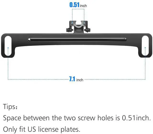 Alt view image 6 of 7 - Universal Car Rear View Camera License Plate Bracket, Upgraded Full Stainless Steel Backup Camera Mount, Dash Cam Mirror Accessory, Only Installation Holder