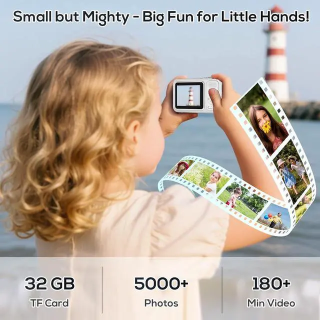 Alt view image 5 of 7 - Digital Camera for Kids, 48MP FHD 1080P Point and Shoot Digital Cameras with 16X Zoom Anti-Shake, Compact Portable Cameras for Photography, for Boys Girls Teens Beginners