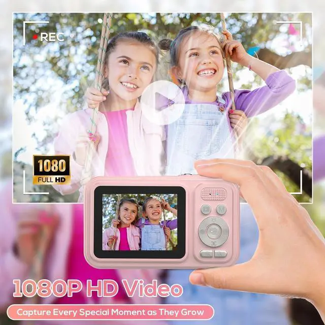 Alt view image 3 of 7 - Digital Camera for Kids, 48MP FHD 1080P Point and Shoot Digital Cameras with 16X Zoom Anti-Shake, Compact Portable Cameras for Photography, Compact Camera for 6 7 8 9 10 Years Old- Toys for Toddler