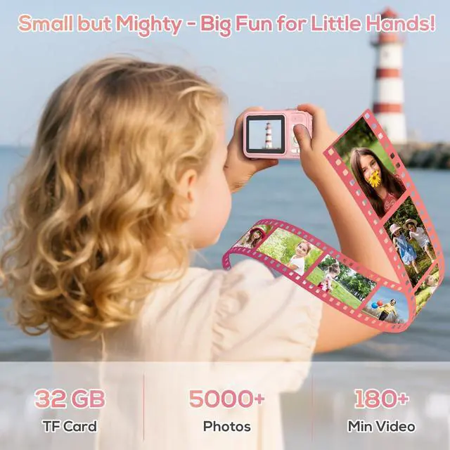 Alt view image 5 of 7 - Digital Camera for Kids, 48MP FHD 1080P Point and Shoot Digital Cameras with 16X Zoom Anti-Shake, Compact Portable Cameras for Photography, Compact Camera for 6 7 8 9 10 Years Old- Toys for Toddler
