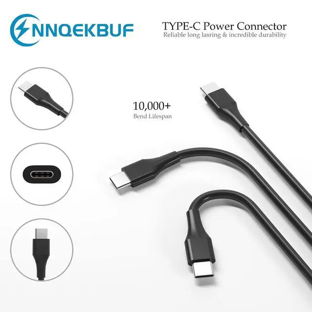 Alt view image 2 of 7 - Universal 45W 65W USB C Laptop Charger Compatible with Hp Chromebook,Dell,Lenovo,Acer,Asus,Samsung Galaxy,Google and Other Type C Fast-Charging Computer AC Adapter Power Cord Supply