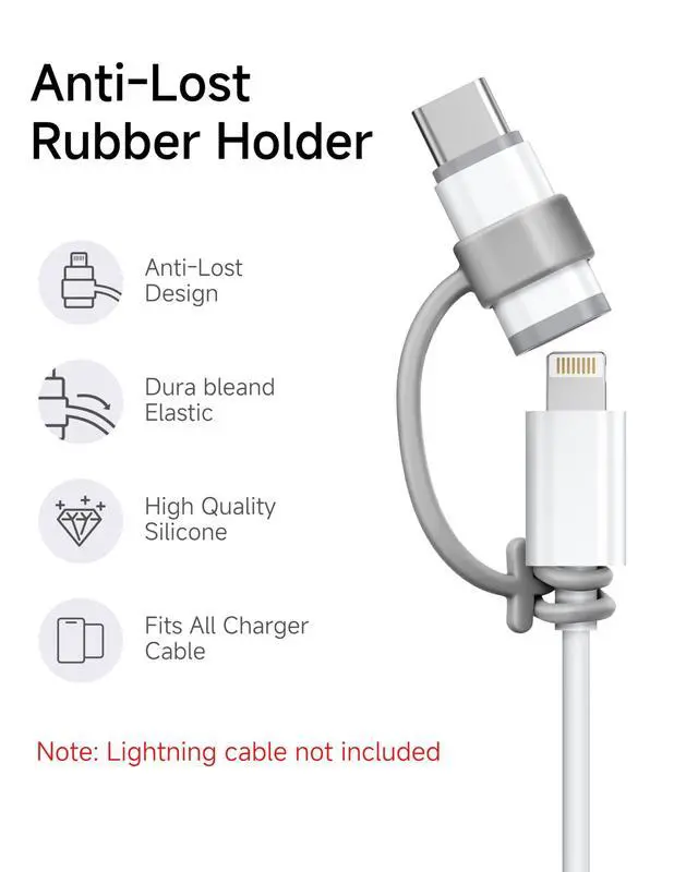 Alt view image 7 of 7 - 2 Pack Lightning to USB C Adapter for iPhone 17 Air 16 16e 15 Pro Max Plus, iPad, Galaxy - NOT for Headphones/Microphone/OTG/iPencil, USB Type C to Lightning Adapter ONLY for Charging/Data Sync