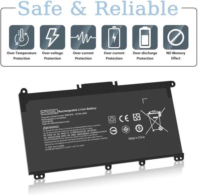 Alt view image 5 of 7 - HT03XL L11119-855 Laptop Battery Replacement for HP Pavilion 15-DA 15-DB 15-DW 15-CS 15-DY 17-BY 17-CA 14-CE 14-CF 14-DF 14-DQ 14-DK Series 15-CS0053CL 15-DA0014DX HSTNN-UB7J HT03041XL