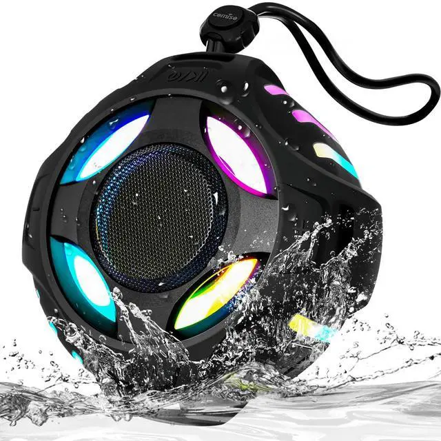 Main image of Waterproof Speaker with Robust Bass, Shower Speaker with Dynamic Light, TWS Mode, Loud HD Sound, IP67 Waterproof, 2000mAh, Portable Wireless Speakers for Home, Outdoor/Kayak, Gift for Unisex