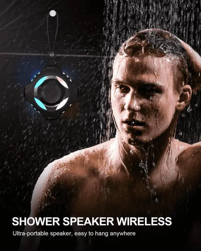 Alt view image 6 of 7 - Waterproof Speaker with Robust Bass, Shower Speaker with Dynamic Light, TWS Mode, Loud HD Sound, IP67 Waterproof, 2000mAh, Portable Wireless Speakers for Home, Outdoor/Kayak, Gift for Unisex