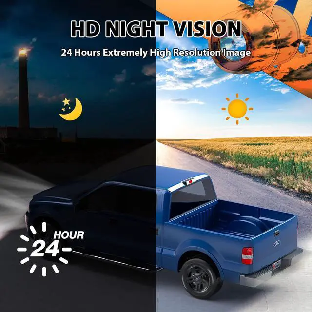 Alt view image 2 of 6 - HD Backup Camera Rear View License Plate Reverse Camera Universal for Pickup Truck Car SUV 149° Perfect Angle Night Vision IP69K Level Waterproof A1XT02