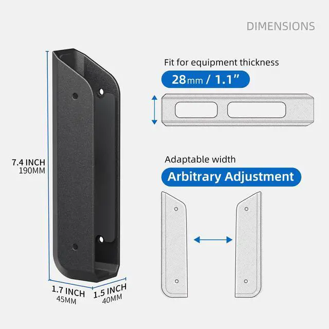 Alt view image 6 of 7 - Wall & Under Desk Laptop Mount Holder with Adhesive & Screws in,1.02"/ 26 mm Thick,Anti-Scratch Pads,Universal for MacBooks,Surface,Keyboards,Tablets,Switch &More