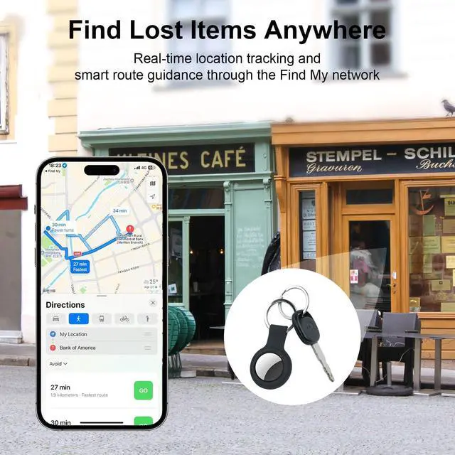 Alt view image 3 of 7 - 2 Packs Air Tracker Tags Compatible with Find My (iOS Only), Bluetooth Tracker, Smart Keys Finder and Item Locator with Waterproof Case for Wallet Luggage Backpack (Android Need Download App)