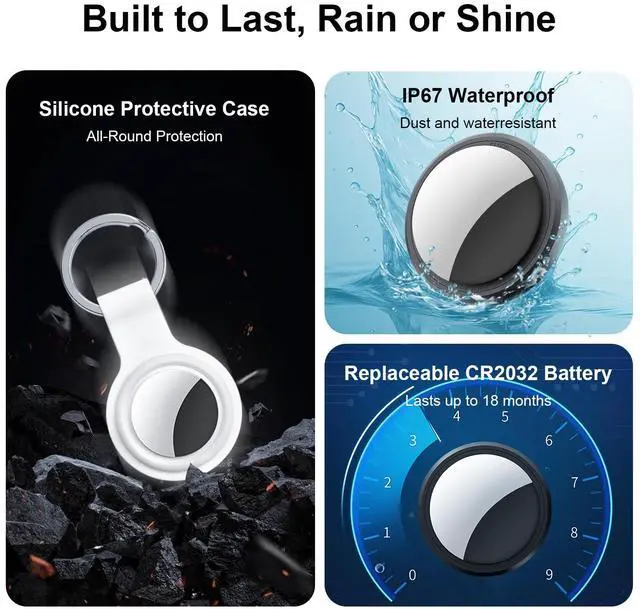 Alt view image 6 of 7 - 2 Packs Air Tracker Tags Compatible with Find My (iOS Only), Bluetooth Tracker, Smart Keys Finder and Item Locator with Waterproof Case for Wallet Luggage Backpack (Android Need Download App)