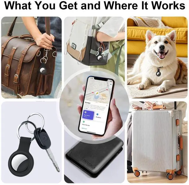 Alt view image 7 of 7 - 2 Packs Air Tracker Tags Compatible with Find My (iOS Only), Bluetooth Tracker, Smart Keys Finder and Item Locator with Waterproof Case for Wallet Luggage Backpack (Android Need Download App)