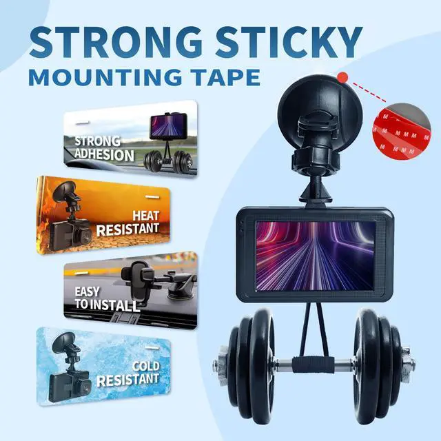 Alt view image 5 of 7 - 6 Pcs Dash Cam Adhesive Pads, Double Sided Adhesive Pads for Car Dashboard,Very High Bond Heat Resistant Tape for Windshield,Heavy Duty Sticky Pads for Car Phone Holder and Dash Cam
