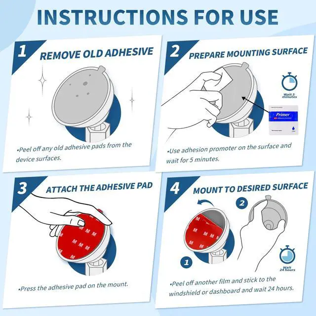 Alt view image 7 of 7 - 6 Pcs Dash Cam Adhesive Pads, Double Sided Adhesive Pads for Car Dashboard,Very High Bond Heat Resistant Tape for Windshield,Heavy Duty Sticky Pads for Car Phone Holder and Dash Cam