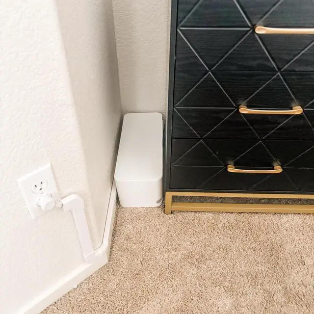 Alt view image 5 of 7 - Cable Management Box White, 2Pack Cord Organizer Box - Extra Large and Medium Size, Cord Hider Box to Conceal Power Strips on Desk or Floor, Made from Electrically Safe ABS Material