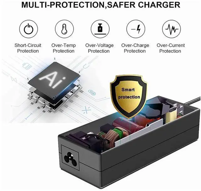 Alt view image 4 of 6 - Laptop Charger Replacement for HP Laptop Computer 45W Smart Blue Tip Power Adapter