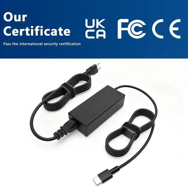 Alt view image 4 of 7 - Replacement for 65W Dell Laptop Charger USB-C;Compatible with Dell Latitude/Chromebook/XPS 65 Watt USB Type C AC Power Adapter Cord
