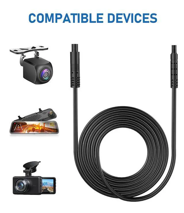 Alt view image 6 of 7 - 4Pin Backup Camera Extension Cable, (25Ft 4P) Pure Copper Thicker Shield Dash Cam Rear View Camera Extension Cord, Mirror Dashcam RearCamera Extension Cable, ReverseCamera Extension Wire