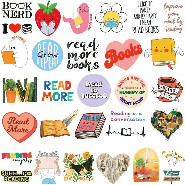 Alt view image 3 of 7 - 200PCS Book Stickers for Kindle, Bookish & Booktok Reading Stickers for Water Bottles, Laptops, Phones - Vinyl, Waterproof for Book Lovers, Teens & Adults