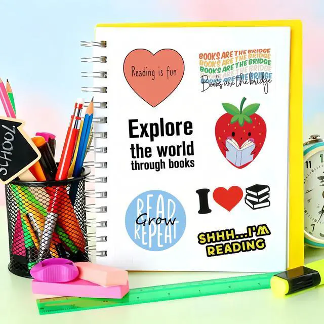 Alt view image 5 of 7 - 200PCS Book Stickers for Kindle, Bookish & Booktok Reading Stickers for Water Bottles, Laptops, Phones - Vinyl, Waterproof for Book Lovers, Teens & Adults