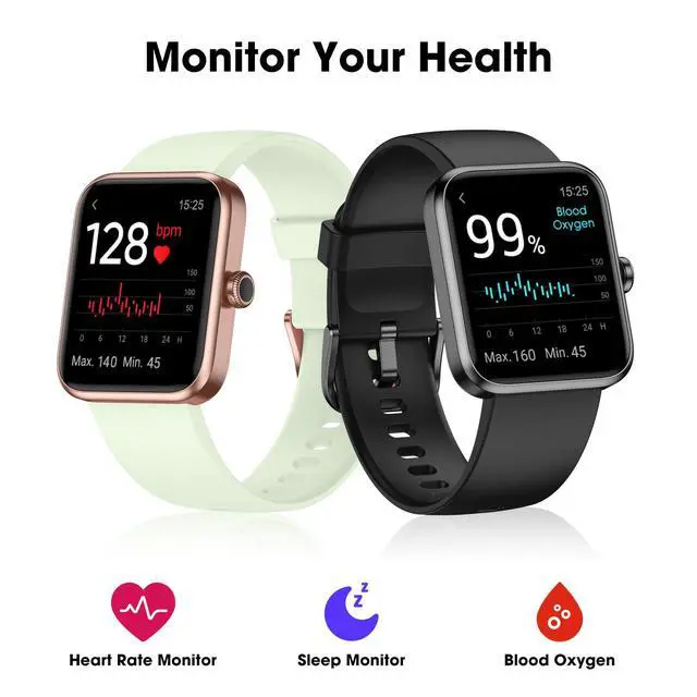 Alt view image 2 of 7 - Smart Watch, Fitness Tracker with Heart Rate Monitor, Blood Oxygen, Sleep Tracker, 41mm Touchscreen Smartwatch for Android iOS Waterproof Pedometer Watches Step Calories Tracker for Women Men