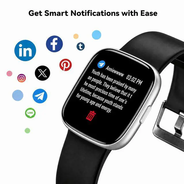Alt view image 5 of 7 - Smart Watch, Fitness Tracker with Heart Rate Monitor, Blood Oxygen, Sleep Tracker, 41mm Touchscreen Smartwatch for Android iOS Waterproof Pedometer Watches Step Calories Tracker for Women Men