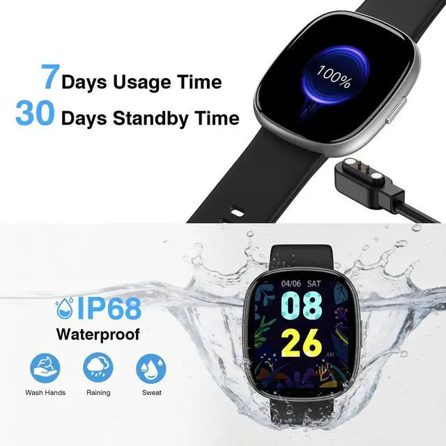 Alt view image 6 of 7 - Smart Watch, Fitness Tracker with Heart Rate Monitor, Blood Oxygen, Sleep Tracker, 41mm Touchscreen Smartwatch for Android iOS Waterproof Pedometer Watches Step Calories Tracker for Women Men
