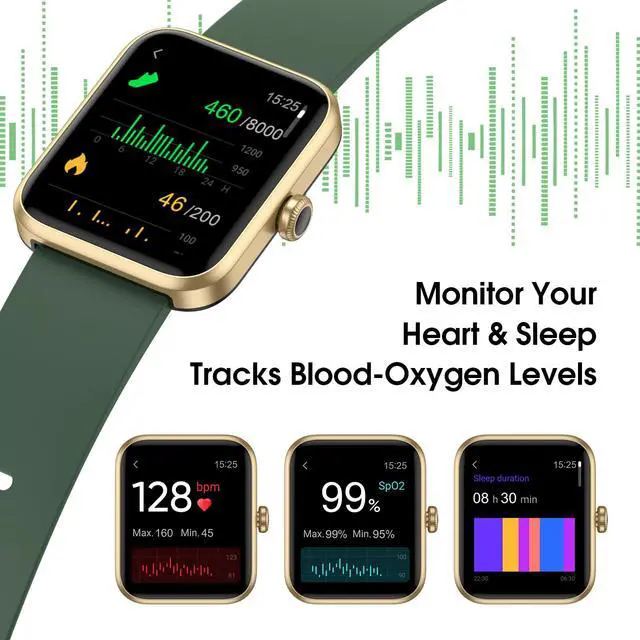 Alt view image 2 of 7 - Smart Watch, Fitness Tracker with Heart Rate Monitor, Blood Oxygen, Sleep Tracker, 41mm Touchscreen Smartwatch for Android iOS Waterproof Pedometer Watches Step Calories Tracker for Women Men