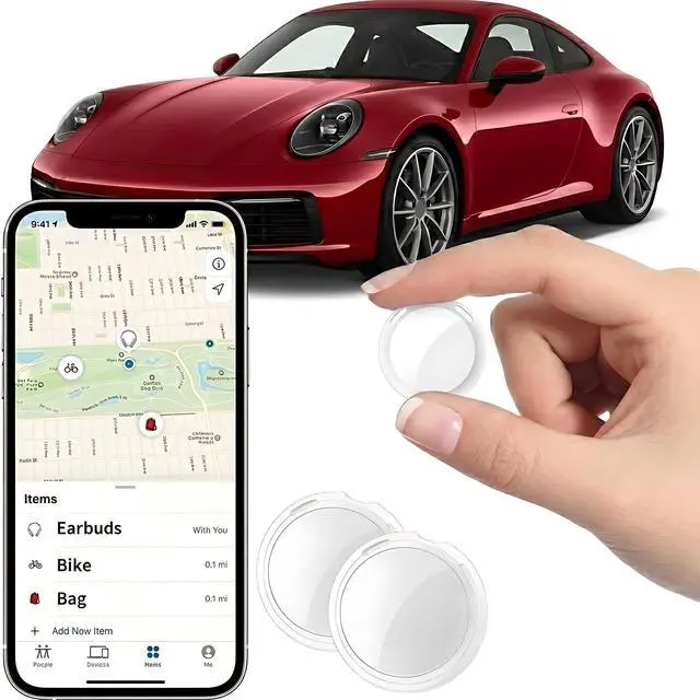 Main image of 2 Pack GPS Tracker for Vehicles Works with Apple Find My(iOS Only) Mini Real-Time Hidden Car Locator Air Tracker Tag Undetectable Tracking Device for Car Global Coverage No Monthly Fee or SIM Required
