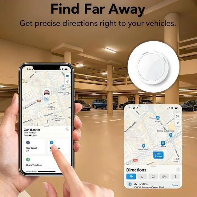 Alt view image 5 of 7 - 2 Pack GPS Tracker for Vehicles Works with Apple Find My(iOS Only) Mini Real-Time Hidden Car Locator Air Tracker Tag Undetectable Tracking Device for Car Global Coverage No Monthly Fee or SIM Required