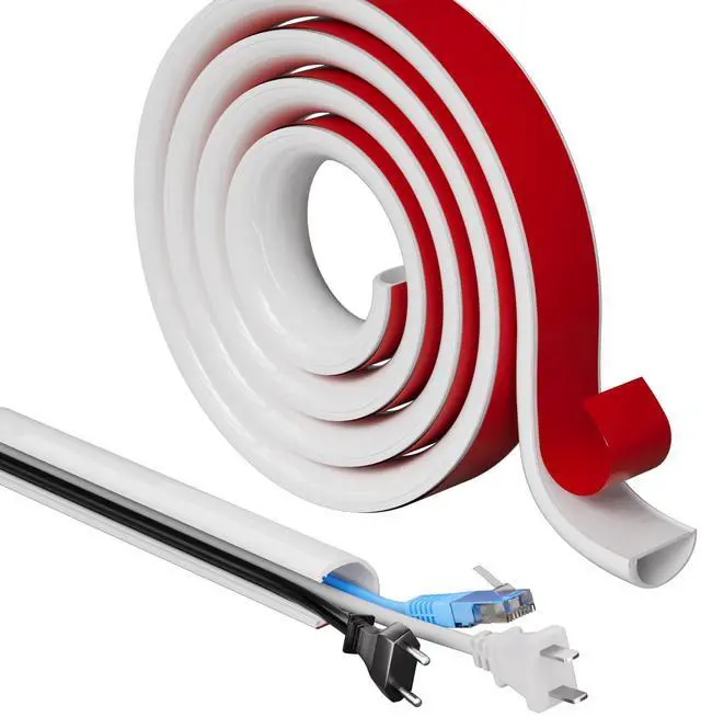 Main image of 78" Cord Hider for Wall Mounted TV,Adhesive Cable Hider for Wall,Cord Covers Raceway Kit for Wires Hider,Flexible Silicone Cable Concealer for Home Office,W 1.08"× H 0.6"