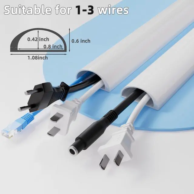 Alt view image 4 of 7 - 78" Cord Hider for Wall Mounted TV,Adhesive Cable Hider for Wall,Cord Covers Raceway Kit for Wires Hider,Flexible Silicone Cable Concealer for Home Office,W 1.08"× H 0.6"