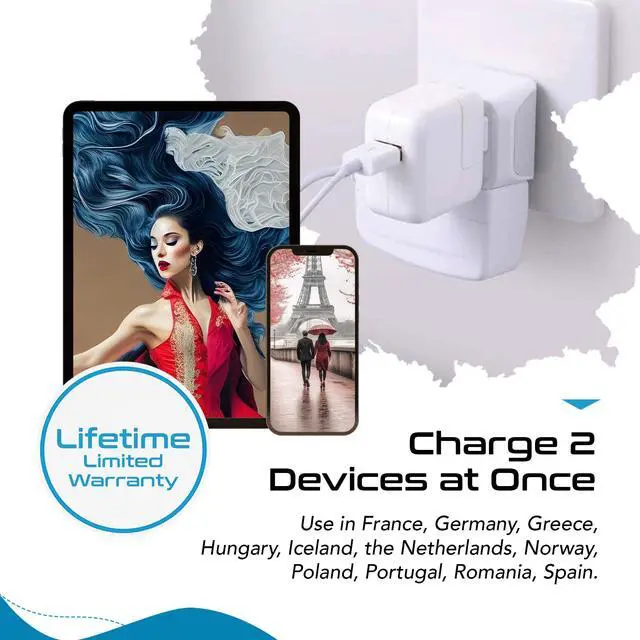 Alt view image 7 of 7 - Schuko Germany, France Plug Adapter, Dual Input - Ultra Compact Light Weight - Usa to Russia, South Korea Travel Adaptor Plug - Type E/F (3 Pack)