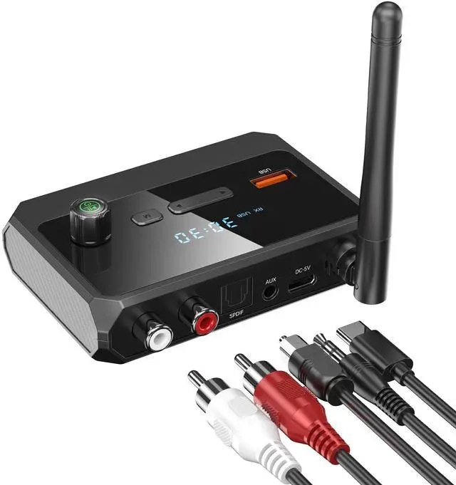 Main image of Bluetooth 5.4 Receiver for Home Stereo, Optical Low Latency & HD Music Audio Bluetooth to RCA Adapter for Stereo/Speakers/Wired Speakers/Home Audio Music Streaming Stereo System, Support AUX/USB
