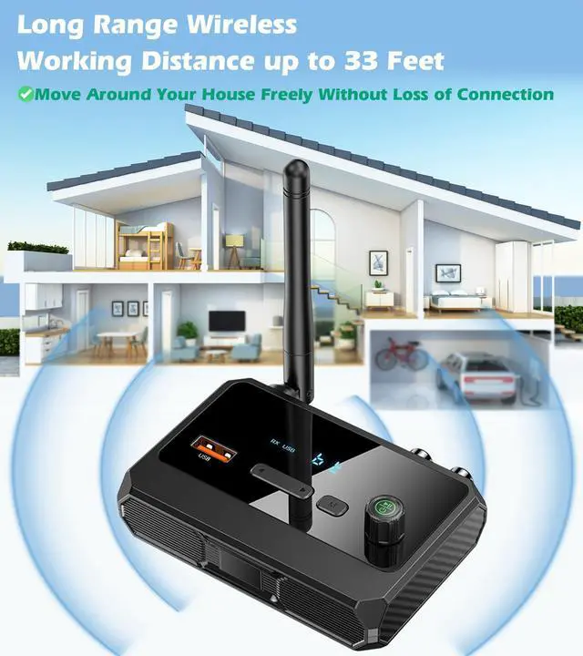 Alt view image 5 of 7 - Bluetooth 5.4 Receiver for Home Stereo, Optical Low Latency & HD Music Audio Bluetooth to RCA Adapter for Stereo/Speakers/Wired Speakers/Home Audio Music Streaming Stereo System, Support AUX/USB
