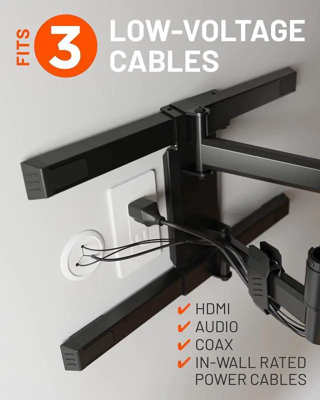 Alt view image 3 of 7 - Wall Cable Hiders for Cable Management - 2.25" Mini Cord Hider Conceals 3 Low Voltage Cables Behind Wall - Perfect for Speakers, Mounted TVs, Desks & More - White 4-Pack