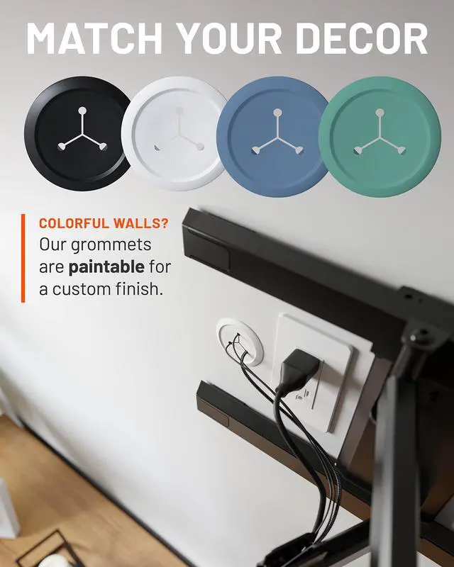 Alt view image 6 of 7 - Wall Cable Hiders for Cable Management - 2.25" Mini Cord Hider Conceals 3 Low Voltage Cables Behind Wall - Perfect for Speakers, Mounted TVs, Desks & More - White 4-Pack
