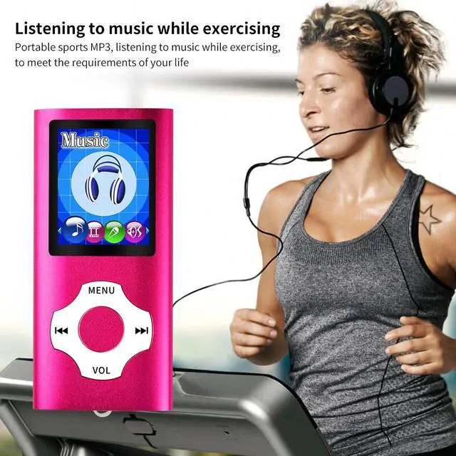 Alt view image 3 of 6 - MP3 Player Portable Music Player, 1.8 Inch LCD Screen with Video/Voice Record/FM Radio/E-Book/Photo Viewer, Max Support 64GB Pink