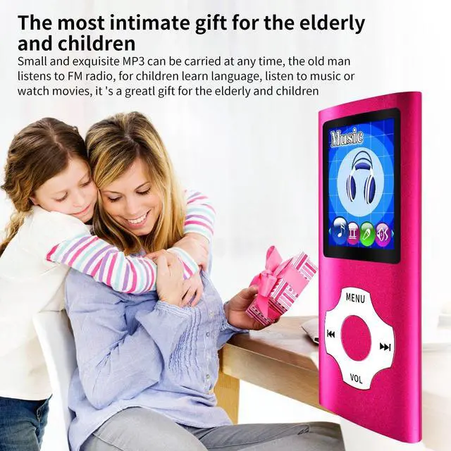 Alt view image 5 of 6 - MP3 Player Portable Music Player, 1.8 Inch LCD Screen with Video/Voice Record/FM Radio/E-Book/Photo Viewer, Max Support 64GB Pink