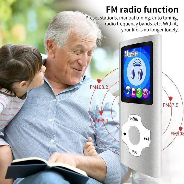 Alt view image 5 of 6 - MP3/MP4 Portable Player,1.8 Inch LCD Screen,Max Support 64GB,Silver